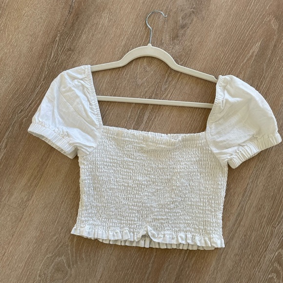 ASTR THE LABEL MASON PUFF SLEEVE CROP TOP White M - Picture 8 of 8
